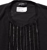Black Chain Embellished Cotton Short Sleeve T-shirt 3