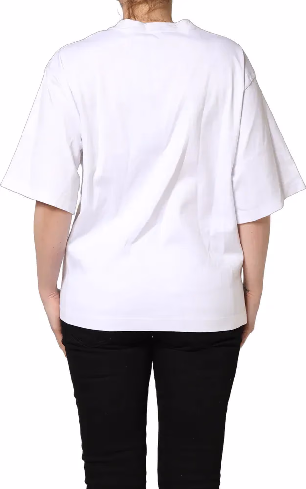 White I'm A Super Model Fan Print Jersey T-shirt