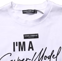 White I'm A Super Model Fan Print Jersey T-shirt 3