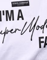 White I'm A Super Model Fan Print Jersey T-shirt 4