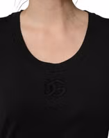 Black Cotton Short-Sleeve Crew Neck T-shirt 2