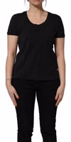 Black Cotton Short-Sleeve Crew Neck T-shirt 4