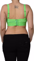 Neon Green Soft Cup Logo-Trim Bra Cropped Top 1