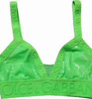 Neon Green Soft Cup Logo-Trim Bra Cropped Top 3
