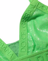 Neon Green Soft Cup Logo-Trim Bra Cropped Top 4