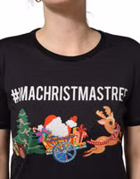 Black #IAMACHRISTMASTREE Print Cotton T-shirt 5