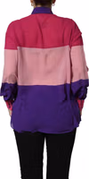 Multicolor Silk Patchwork Shirt Blouse Top 1