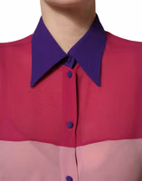 Multicolor Silk Patchwork Shirt Blouse Top 2