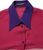 Multicolor Silk Patchwork Shirt Blouse Top 3