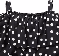 Black White Polka Dot Off Shoulder Top 3