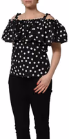 Black White Polka Dot Off Shoulder Top 5