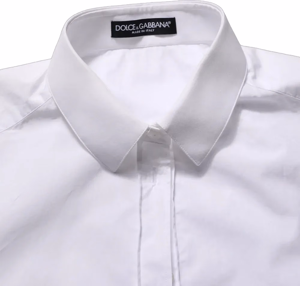 White Cotton Long Sleeve Button-Up Shirt Top