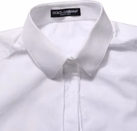 White Cotton Long Sleeve Button-Up Shirt Top 1