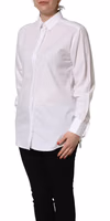 White Cotton Long Sleeve Button-Up Shirt Top 3