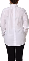 White Cotton Long Sleeve Button-Up Shirt Top 4