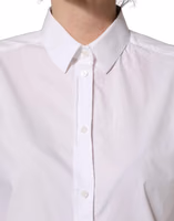 White Cotton Long Sleeve Button-Up Shirt Top 5