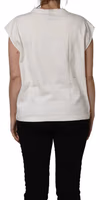 White Cotton Graphic Sleeveless Tank Top 5