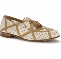 Beige Linen Slip-On Loafers 2