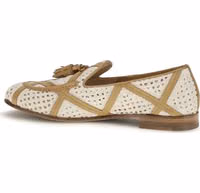 Beige Linen Slip-On Loafers 3