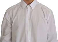 White 100% Cotton GOLD Slim Dress Shirt 4