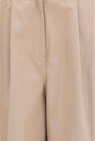 Beige Cotton Flared Pants 3