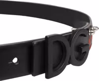 Black Leather Prince Crown Logo Buckle Belt 5