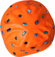 Orange Crystal Embellished Bucket Fisherman Cap Hat 3