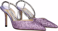 Purple Plastic Stiletto Heel Sandals 2