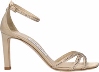 Beige Satin Stiletto Heel Sandals 1