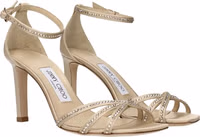 Beige Satin Stiletto Heel Sandals 2
