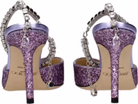 Purple Plastic Stiletto Heel Sandals 5