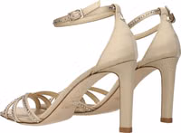 Beige Satin Stiletto Heel Sandals 4