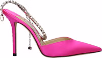 Pink Satin Stiletto Heel Sandals 1