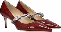 Red Leather High Heel Pumps 2