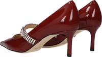 Red Leather High Heel Pumps 4