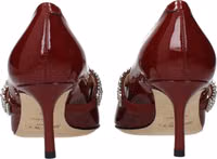 Red Leather High Heel Pumps 5