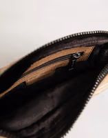 Beige Vintage Leather Logo Plaque Shoulder Borse Men Bag 5