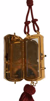 Pink Exotic Leather Mini Mirror Tassel Makeup Bag 4