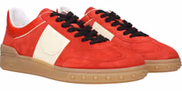 Red Leather Low Top Sneakers 2