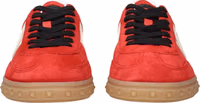 Red Leather Low Top Sneakers 3