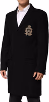 Black Heraldic Patch Single Breasted Jacket 2