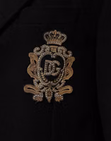 Black Heraldic Patch Single Breasted Jacket 4