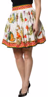 Multicolor Vegetable Print Short Poplin Mini Skirt 2
