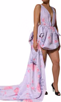 Multicolor Floral Runway Maxi Dress 4