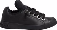 Black Leather Low Top Portofino Sneakers Shoes 1