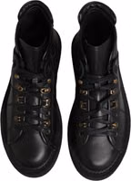 Black Leather Lace Up Men Ankle Boots Shoes 4