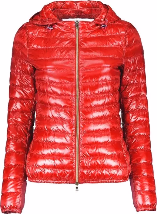 Red Polyamide Full-Length Jacket