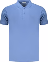 Blue Cotton Men's Polo Shirt 1