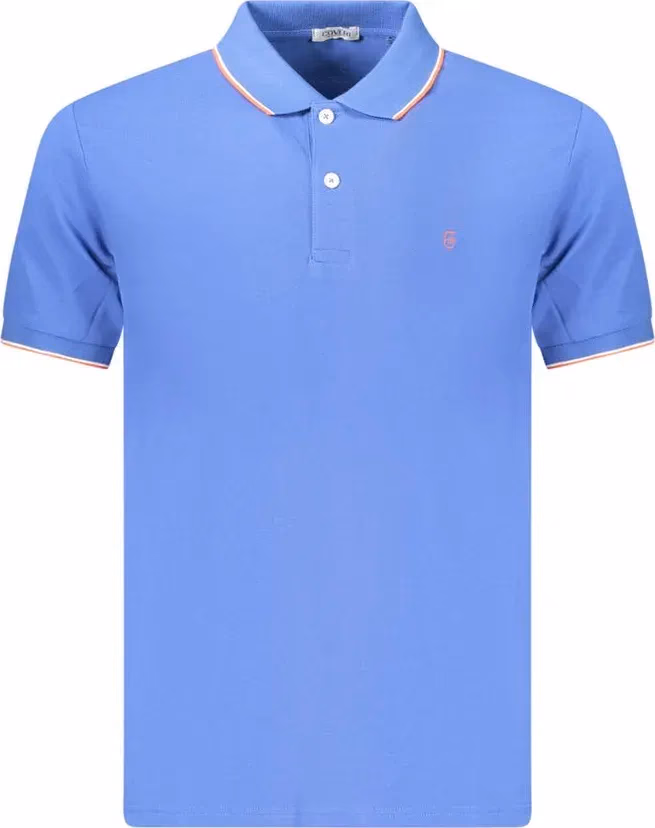 Blue Cotton Men's Polo Shirt