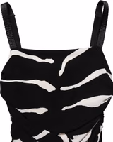 Black White Zebra Cady Calf Length Dress 1